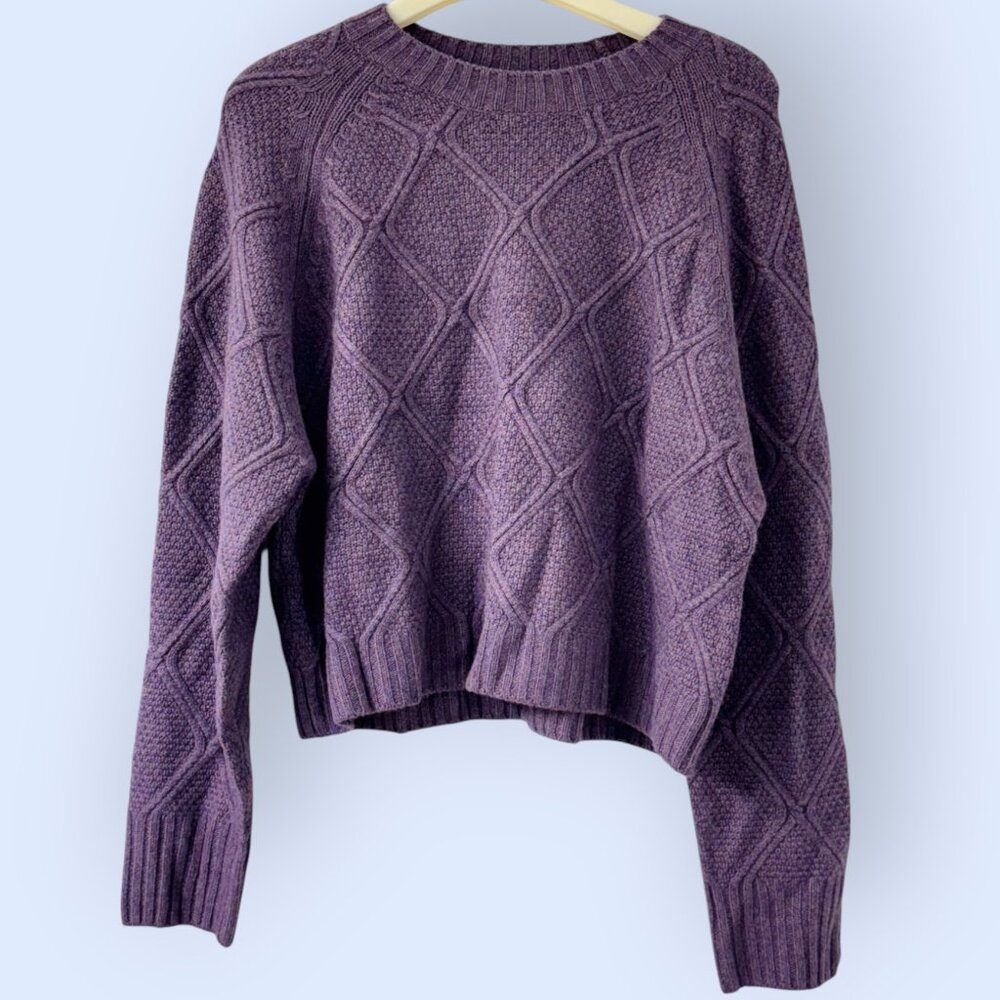 REVOLVE x One Grey Day OGD Sweater Medium Merino Wool Purple Pullover $198 NWT